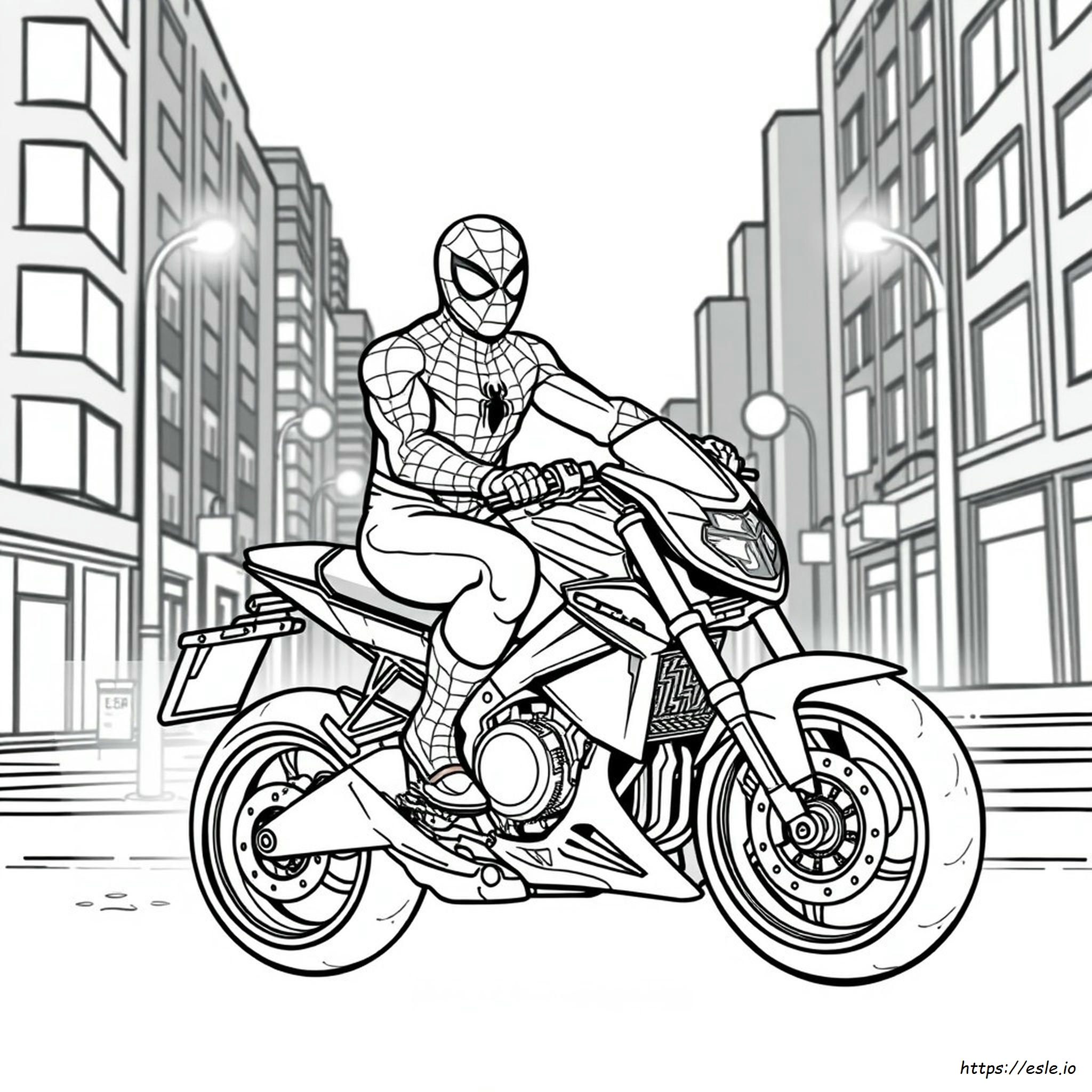 Disegni Da Colorare Di Spiderman In Moto