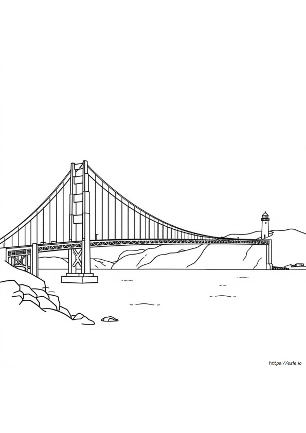 Golden Gate Bridge Mewarnai Gambar
