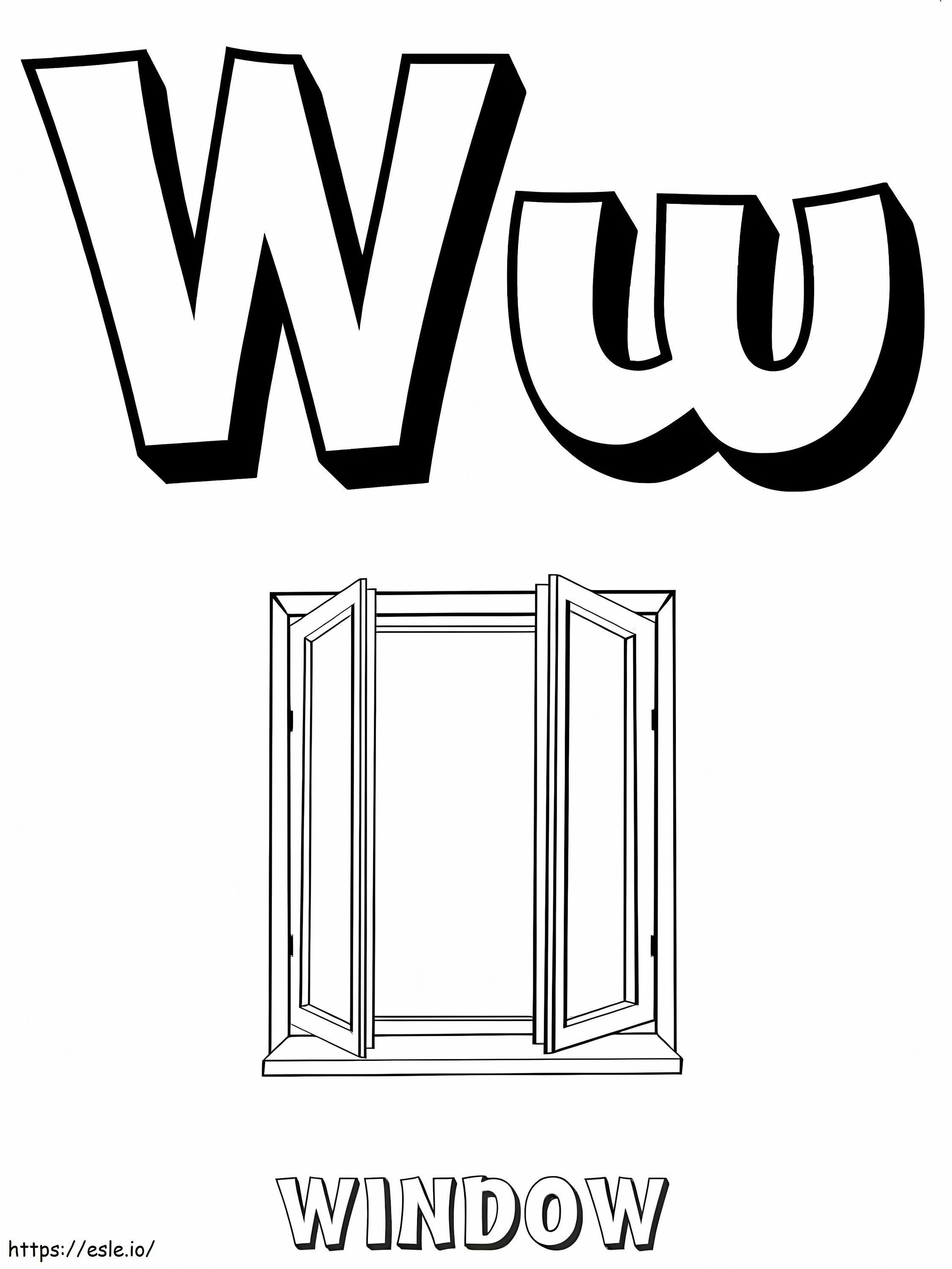 Az ablak W betűje kifestő
