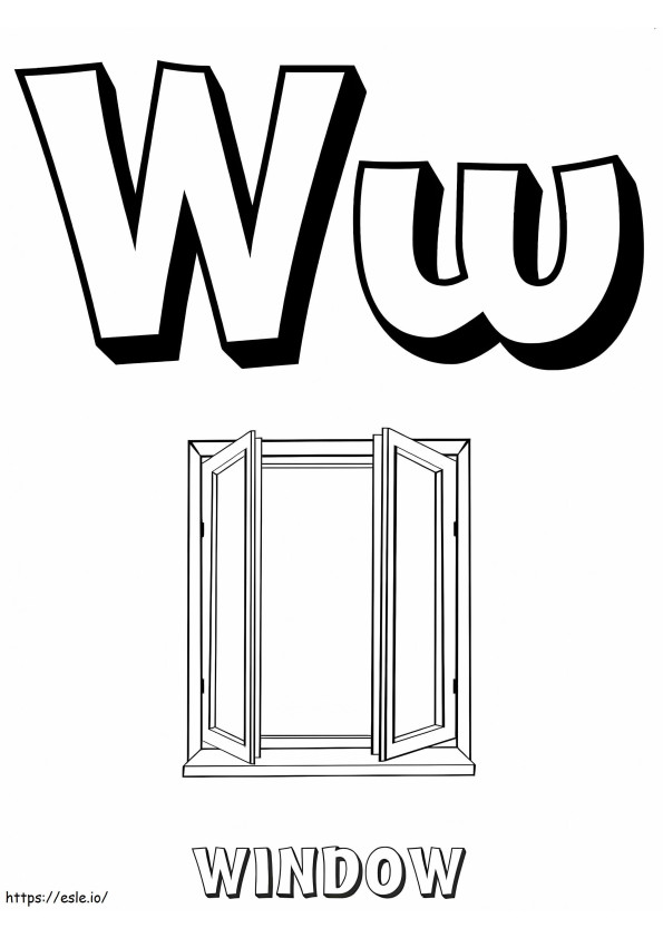 Window Letter W coloring page