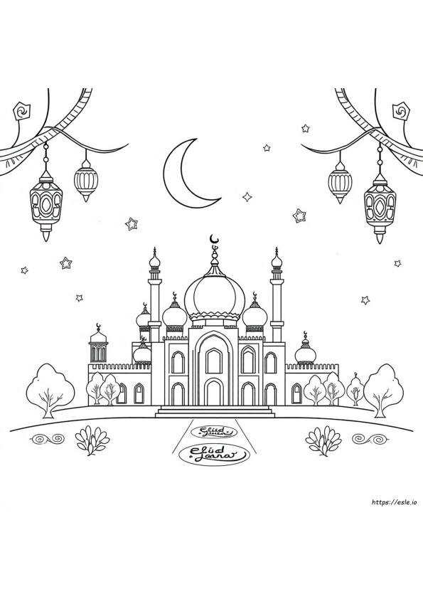 Kolorowanka Kartka Eid Mubarak