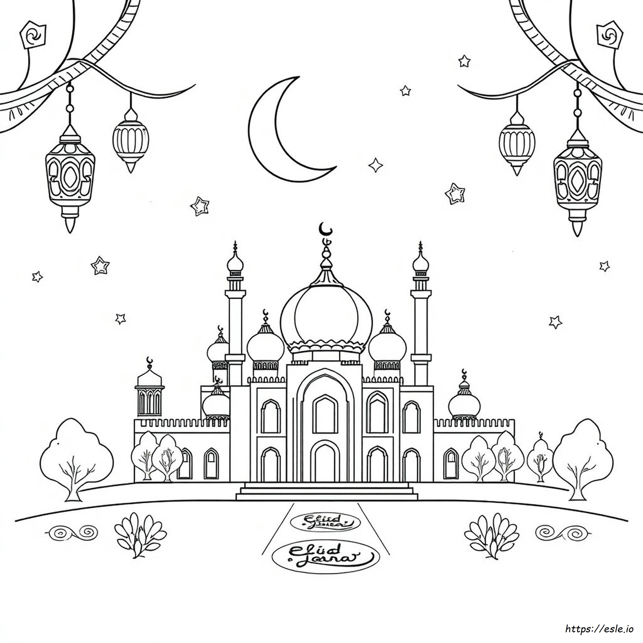 Eid Mubarak Card Coloring