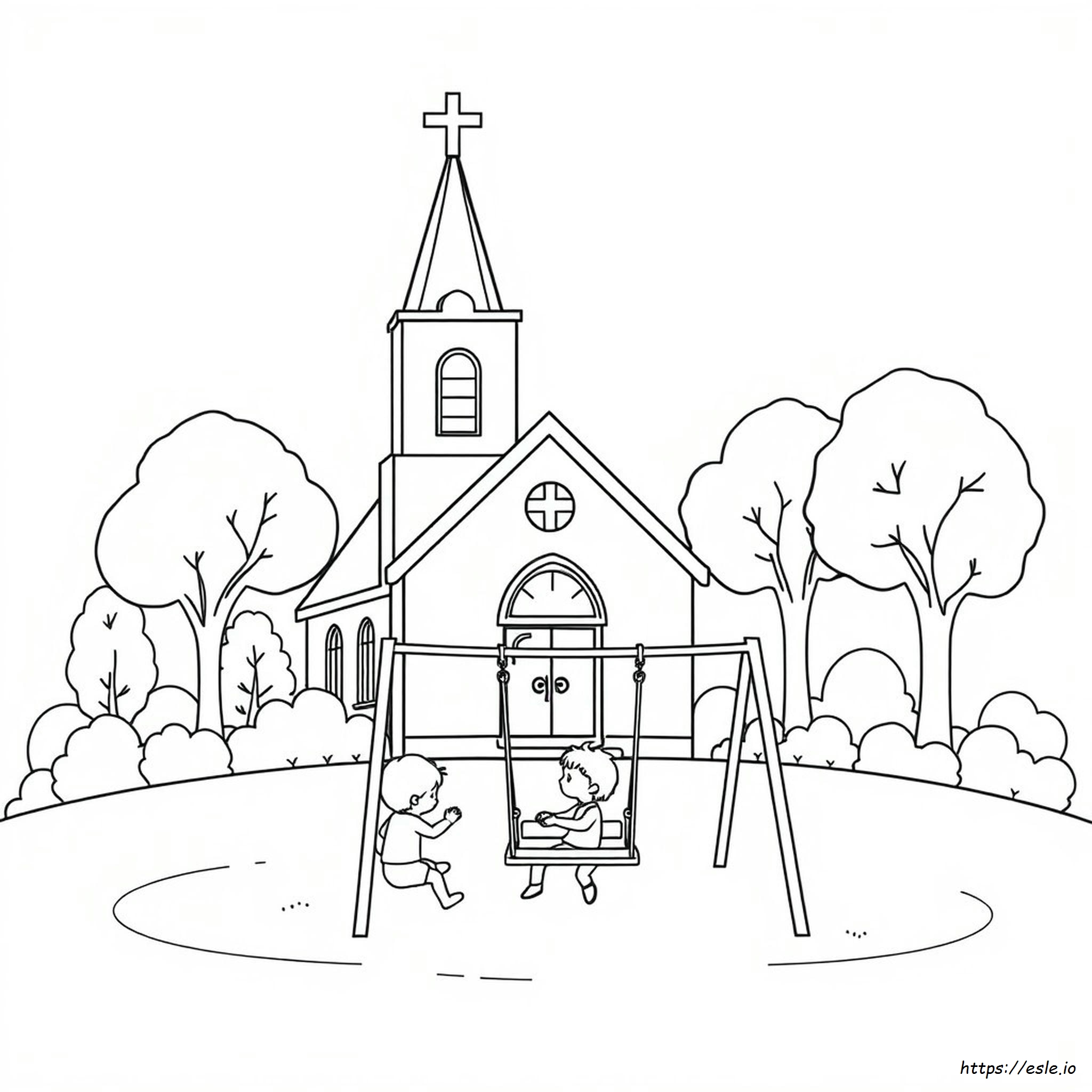 Pagine Da Colorare Di Un Parco Giochi Cattolico