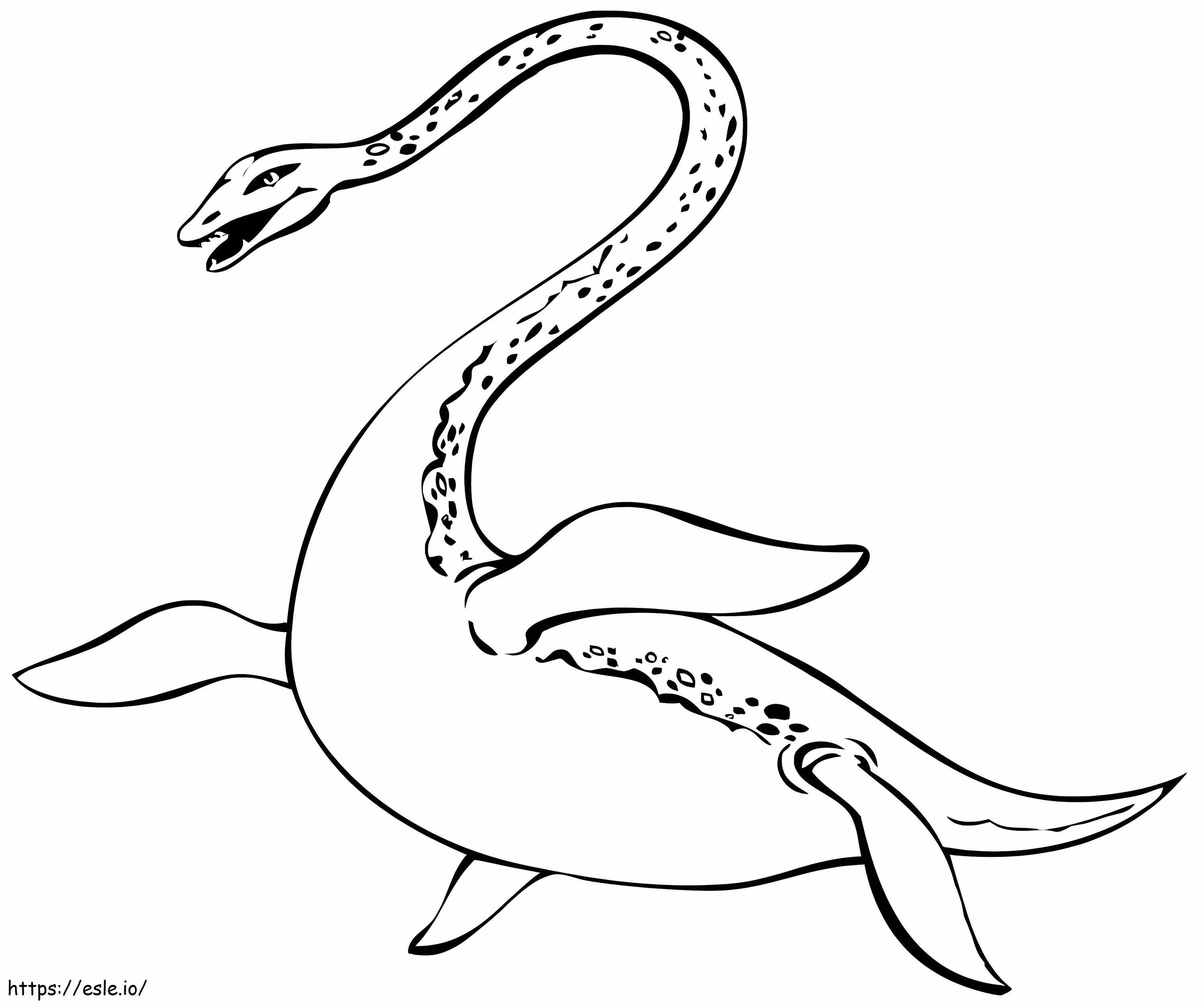 monstrul din Loch Ness de colorat
