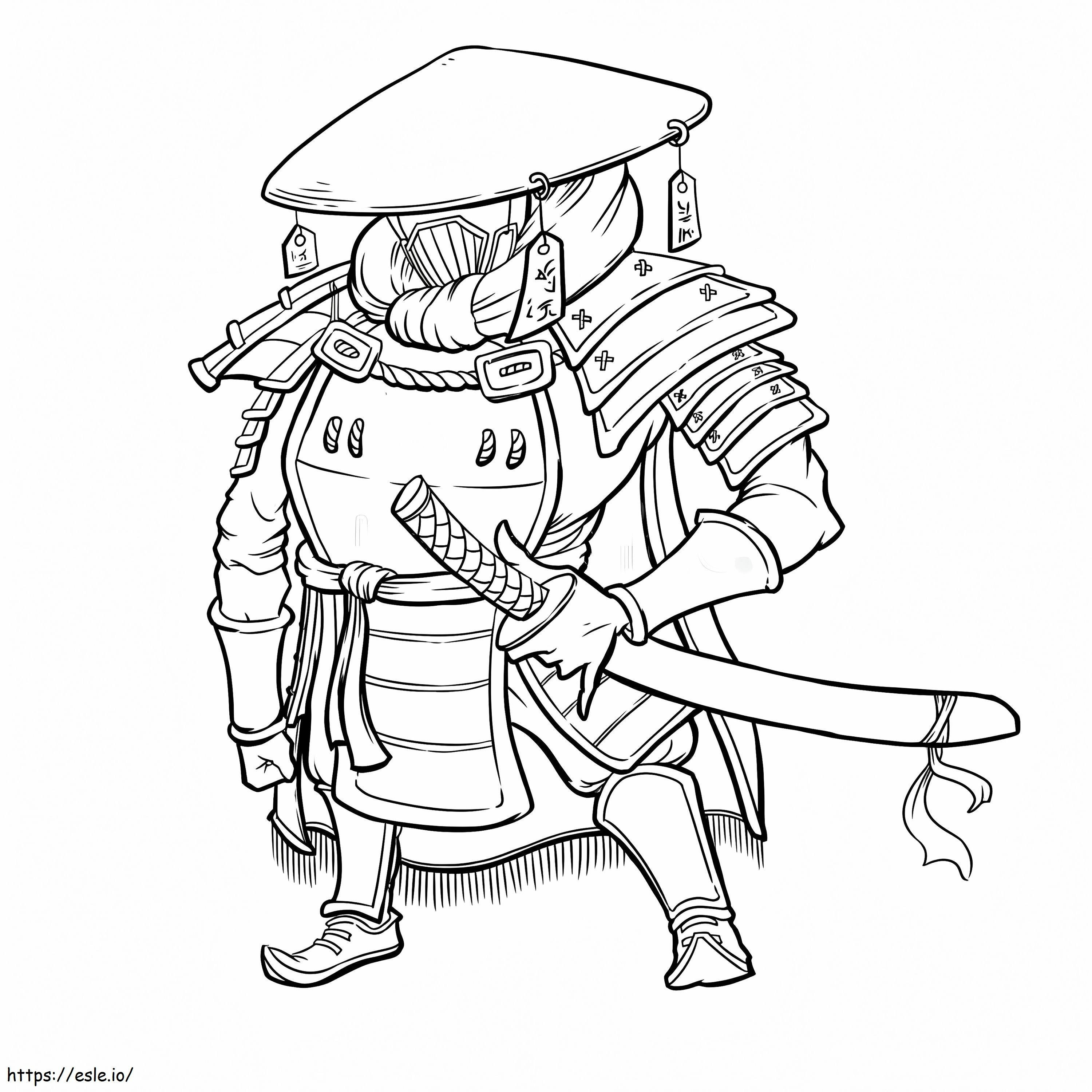 Guerrero Samurai 1 coloring page