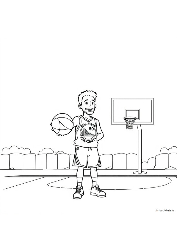 Stephen Curry Gambar Mewarnai