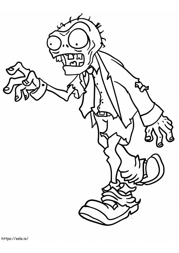 Plant Zombie Vs Walking Zombie coloring page