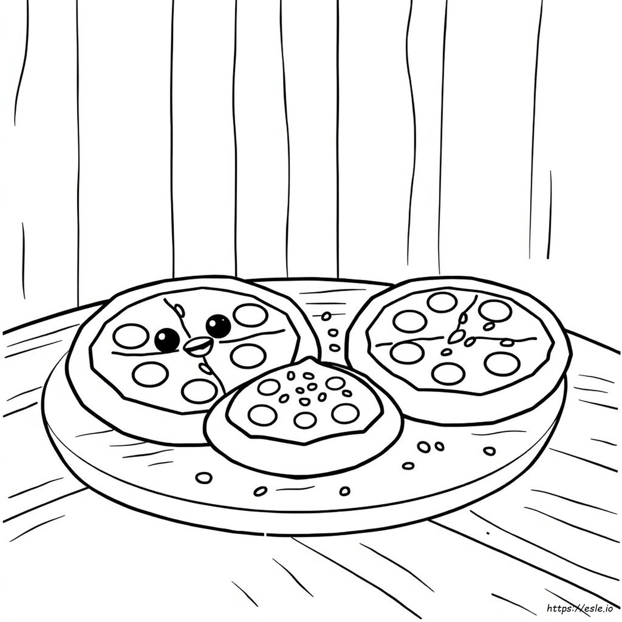 Pagina Da Colorare Con Pizza Super Carina