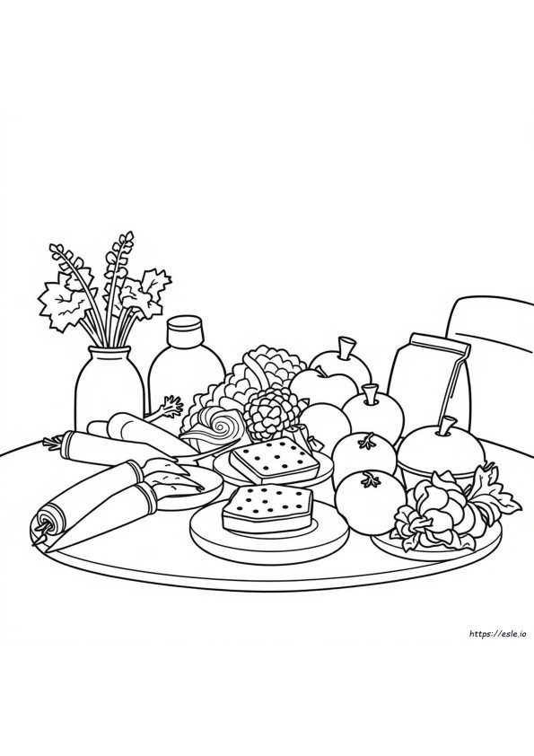 Gambar Mewarnai Makanan Sehat
