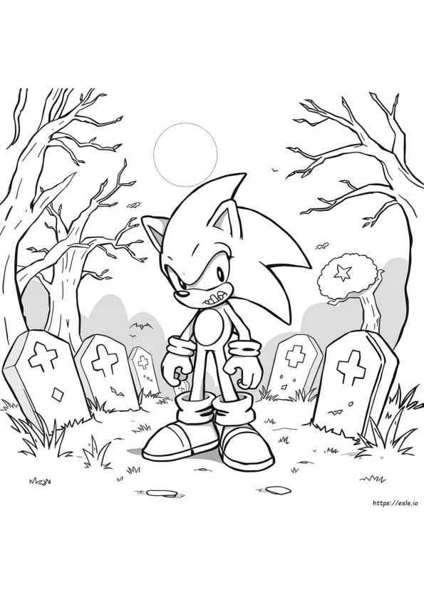 Zombie Sonic Coloring Page