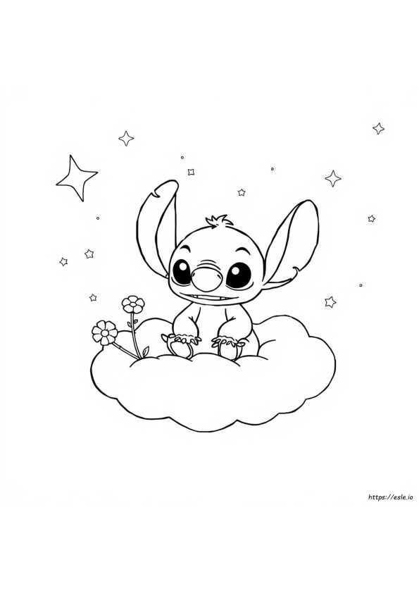 Gambar Mewarnai Stitch Lucu Yang Dapat Dicetak