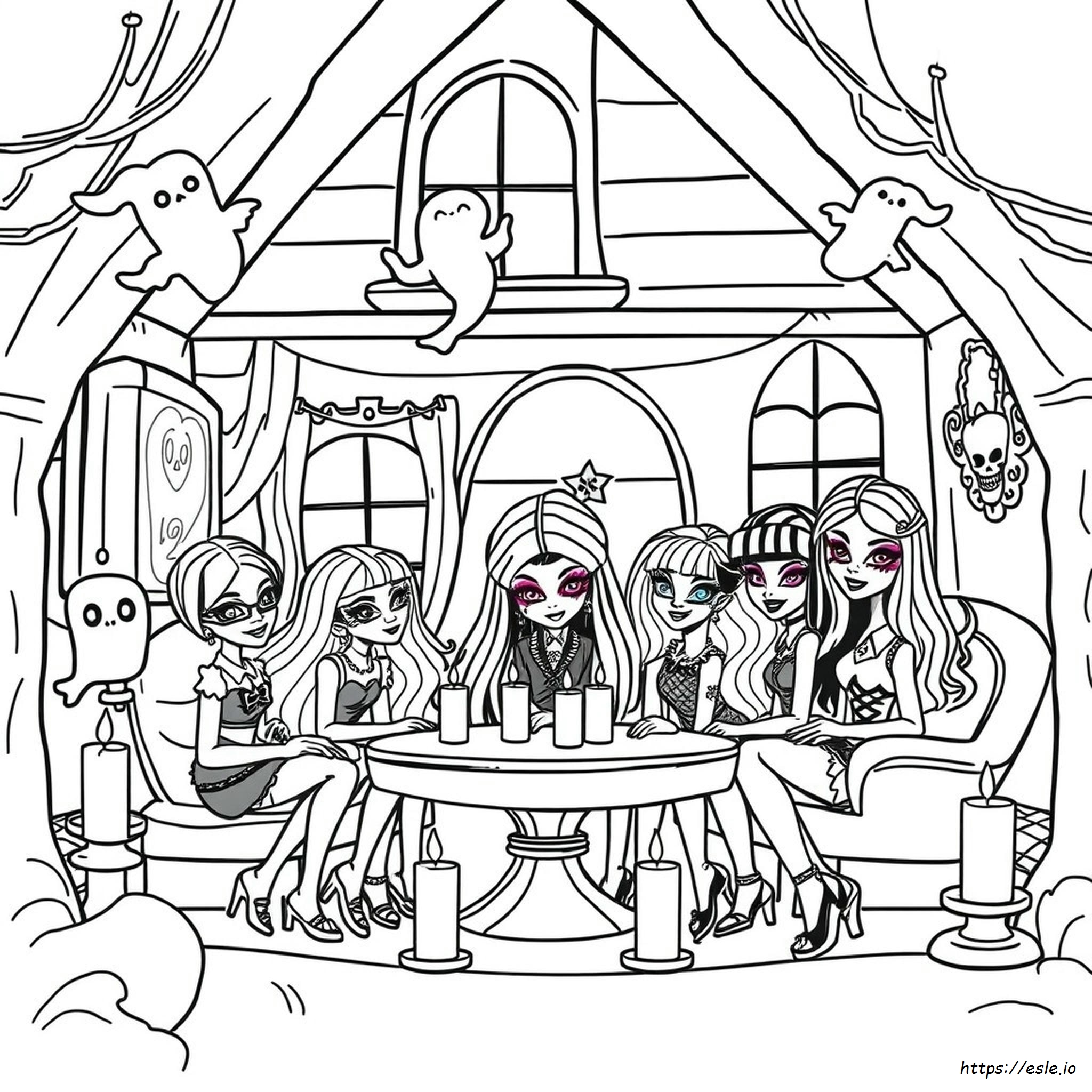 Monster High Pyjama-Party Ausmalbilder