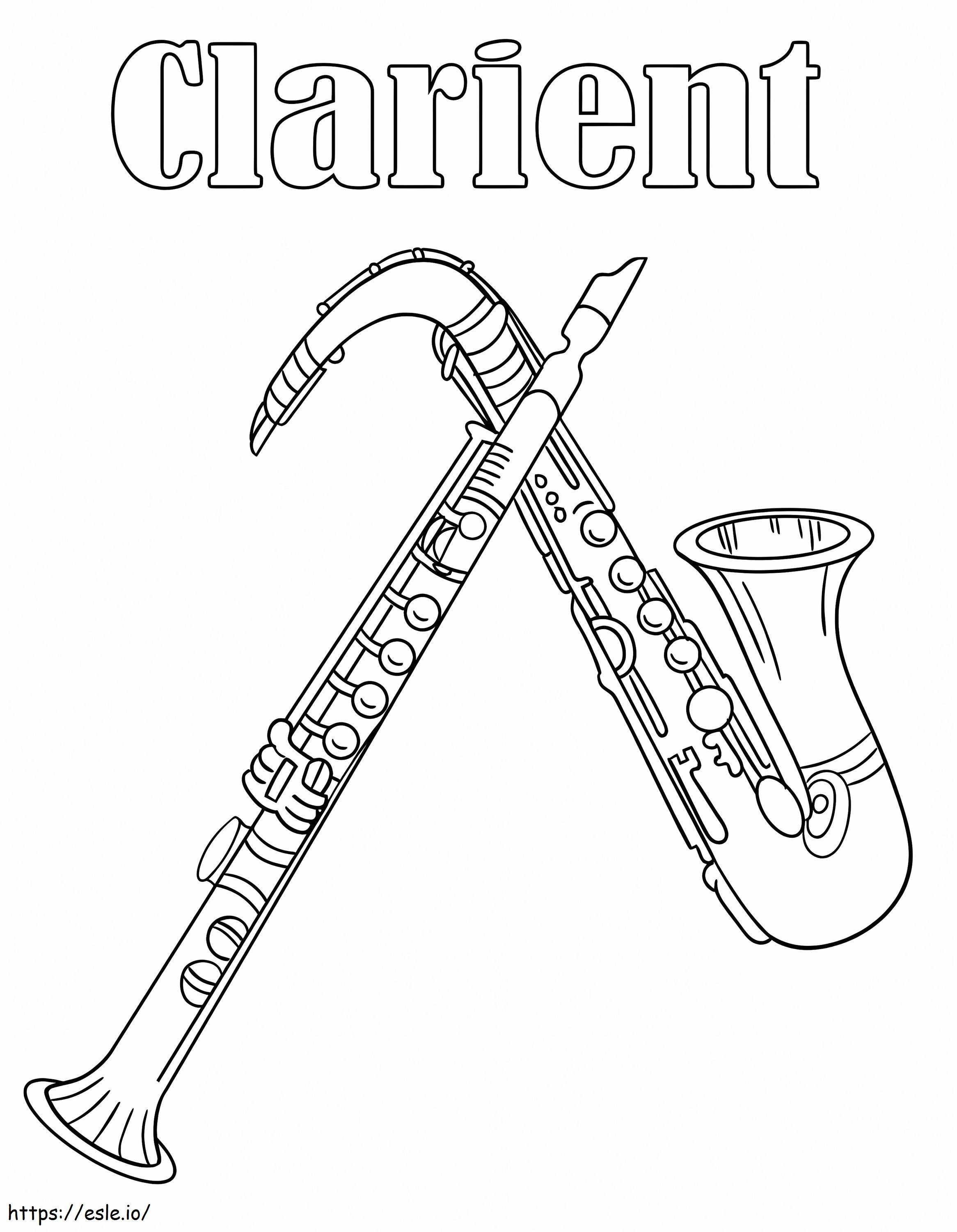 clarinete y saxofón para colorear