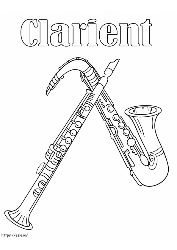 Clarinet And Saxophone coloring page