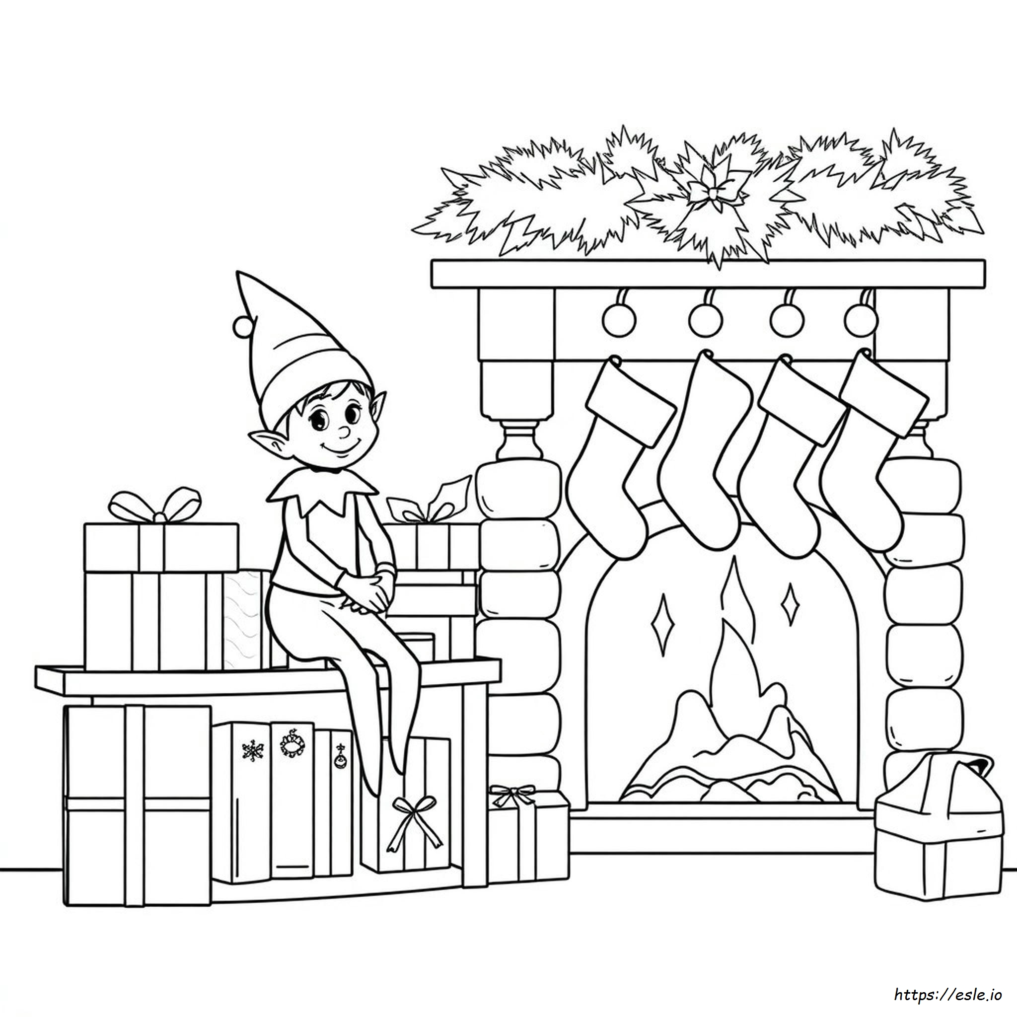 Elfo Di Natale On The Shelf Da Colorare
