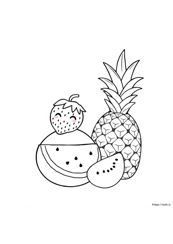Cute Fruit Coloring Pages