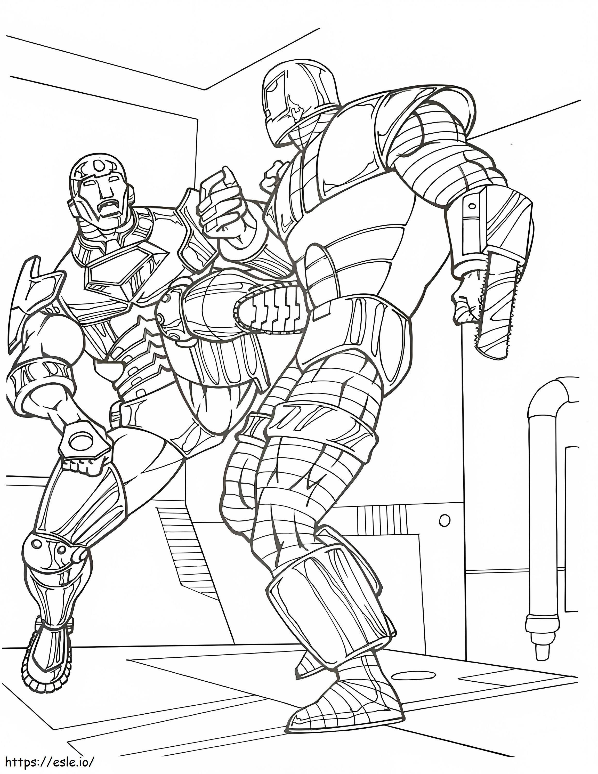 Iron Man Fight Scene coloring page