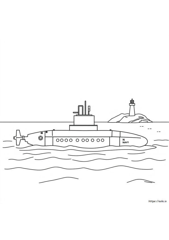 Gambar Mewarnai Kapal Selam Angkatan Laut