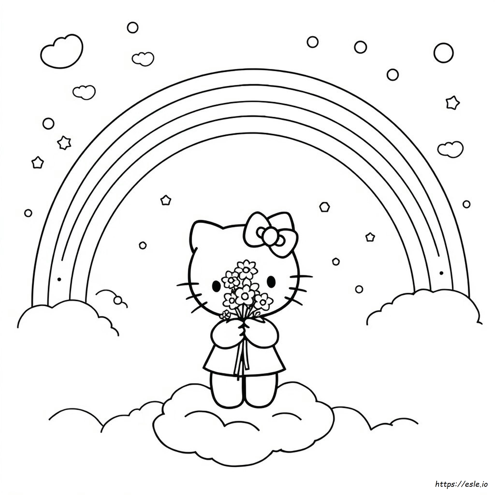 Hello Kitty Arcobaleno Da Colorare