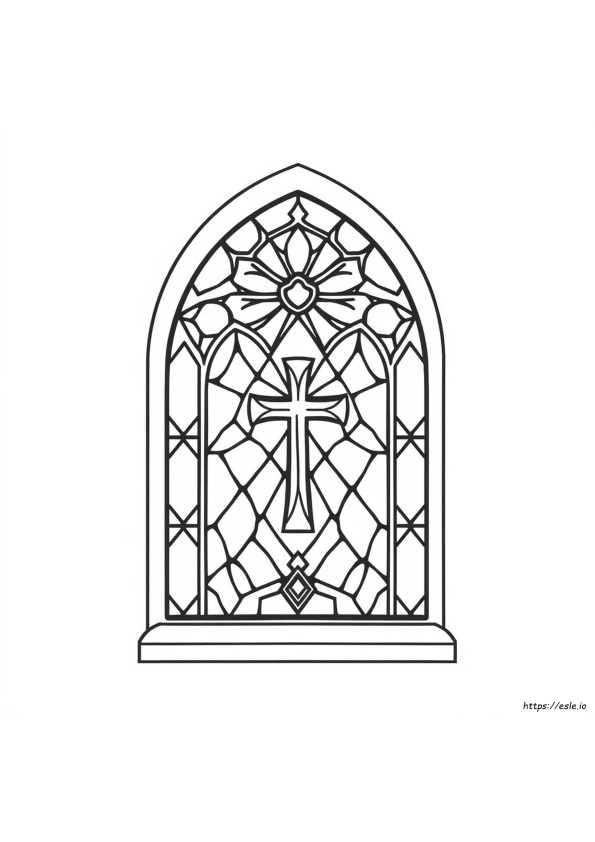 Gambar Mewarnai Jendela Gereja