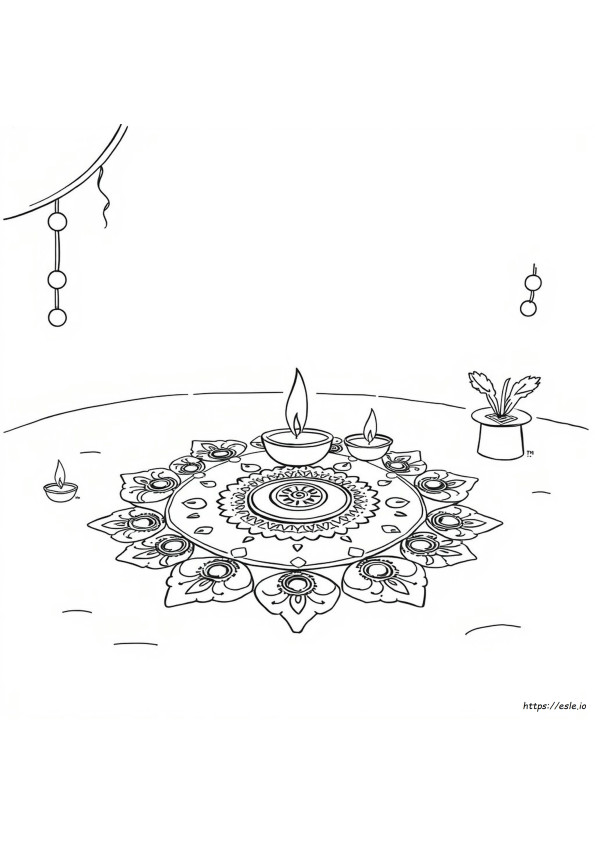 Diwali Rangoli Mewarnai Gambar