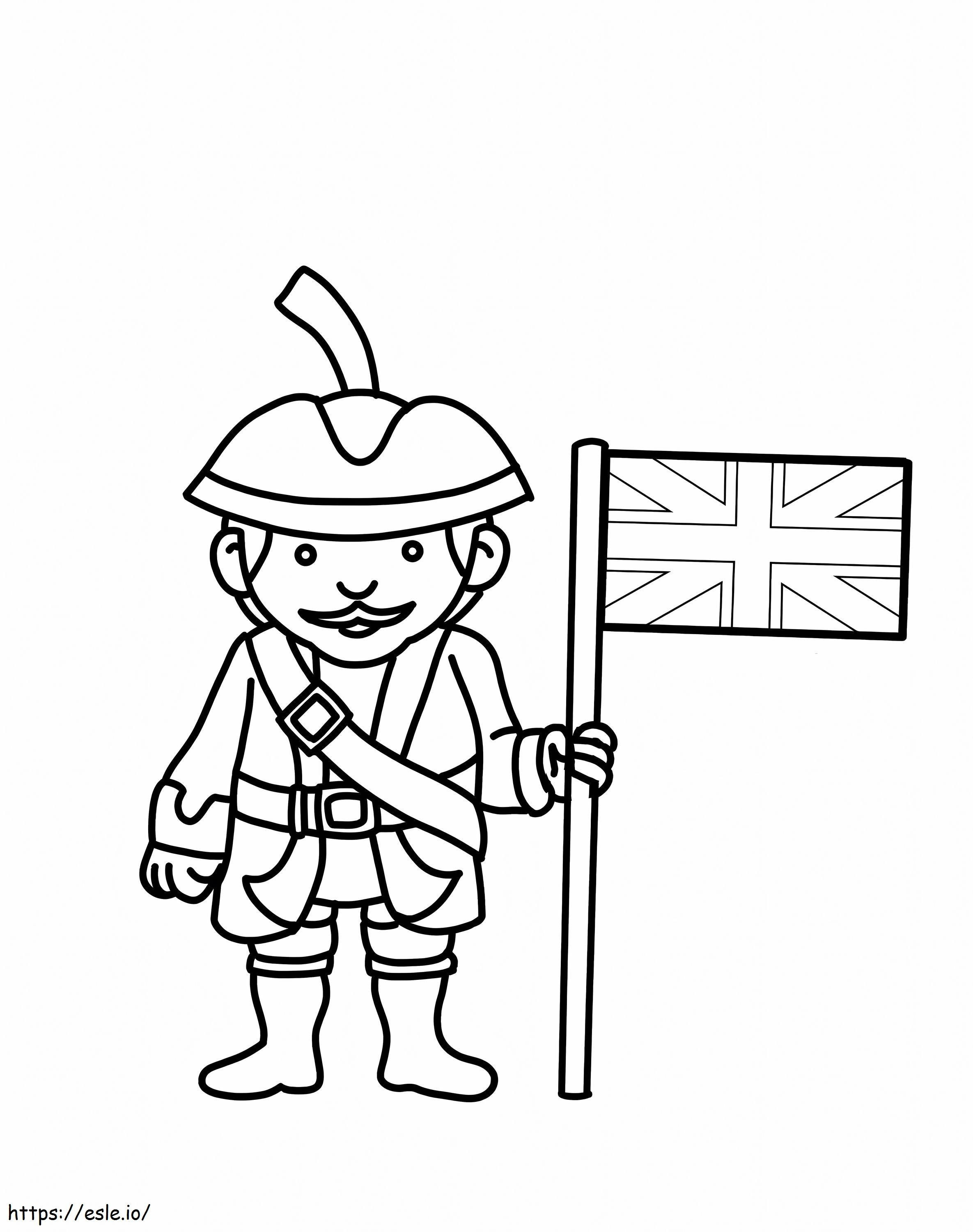 Brytyjski żołnierz kolorowanka