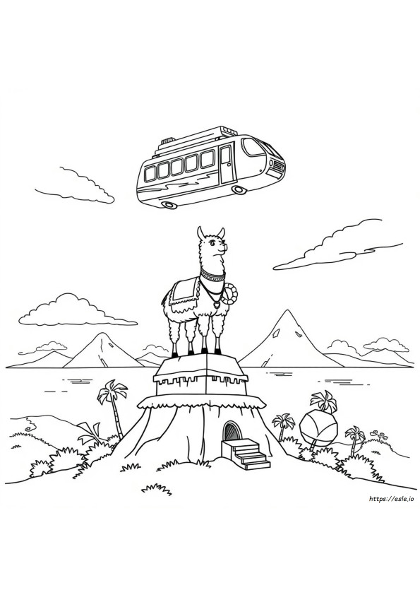 Gambar Mewarnai Llama Fortnite