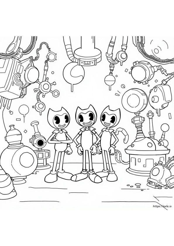 Bendy És Az Ink Machine Szereplők Színező Oldalai