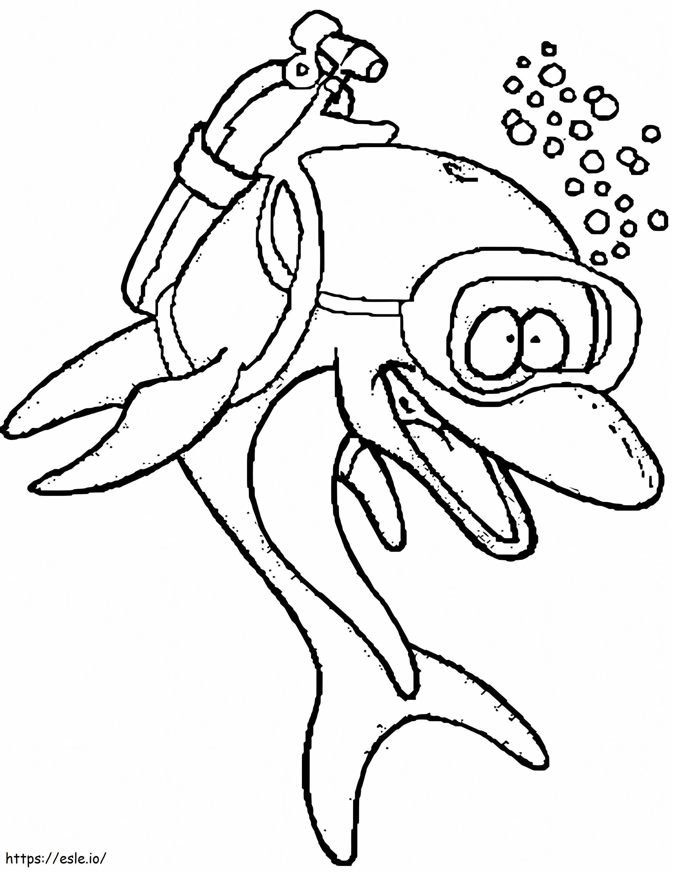 Dolphin Scuba Diver coloring page