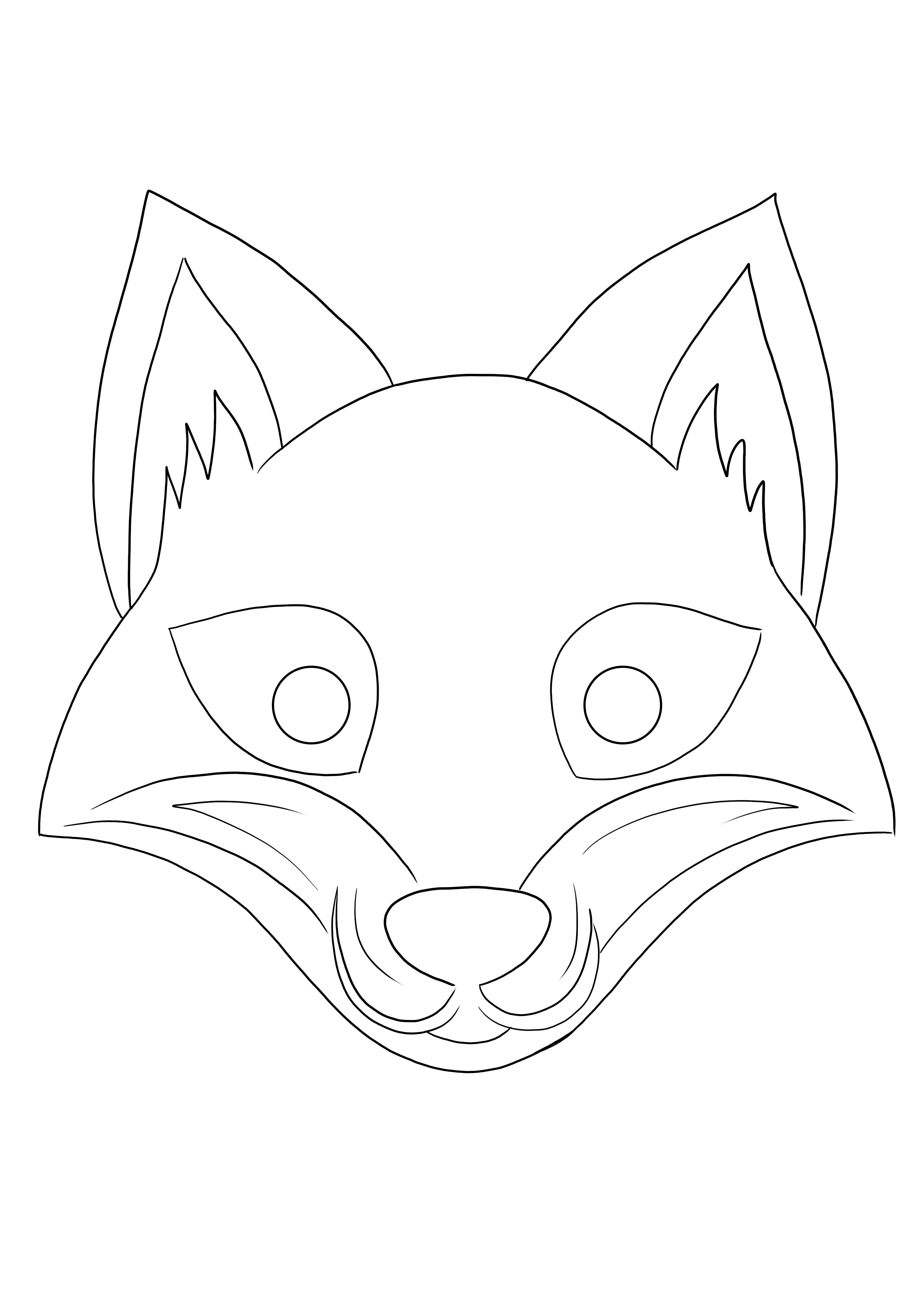 Un coloriage de Fox Face gratuit à imprimer ou à télécharger pour que les enfants s'amusent