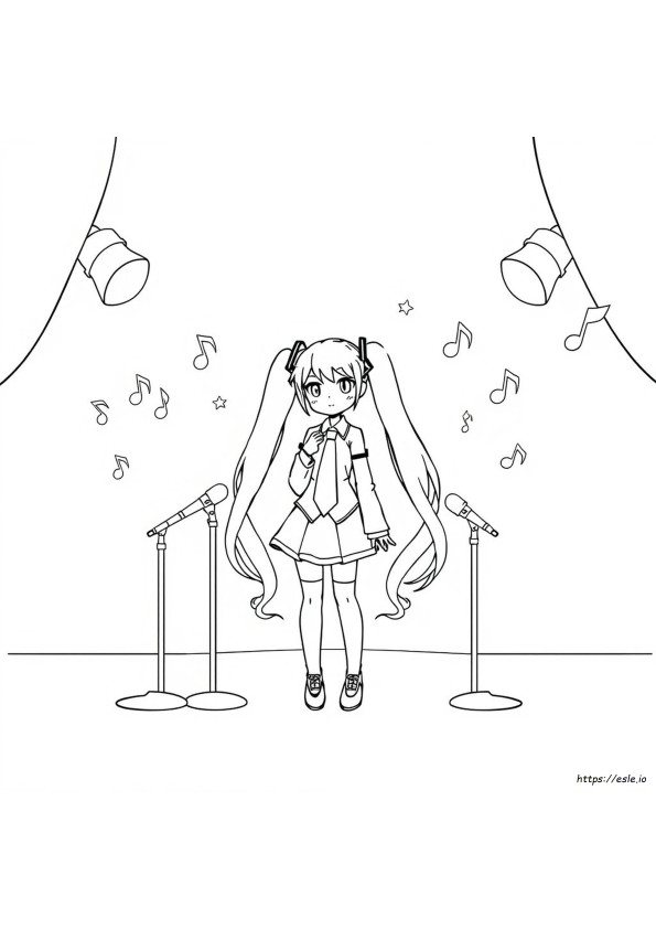 Hatsune Miku Lembar Mewarnai