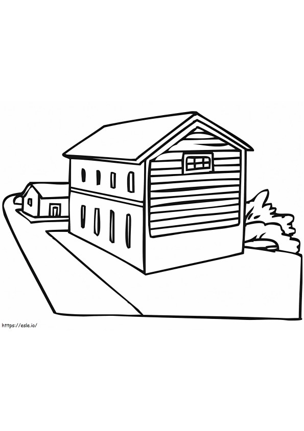 Coloriage Maison Typique de Norvège à imprimer dessin