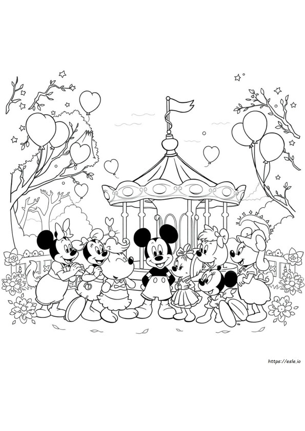 Semua Karakter Disney Gambar Mewarnai