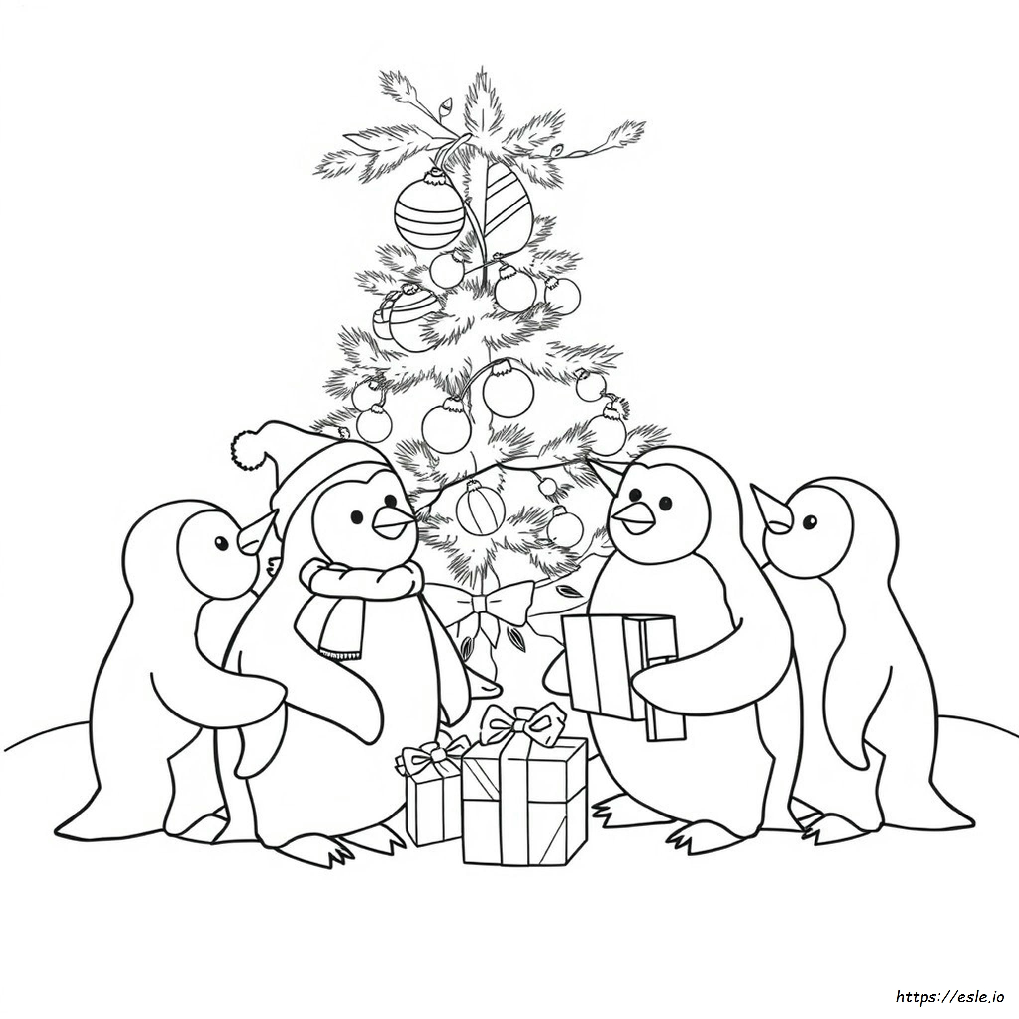 Pinguino Di Natale Da Colorare