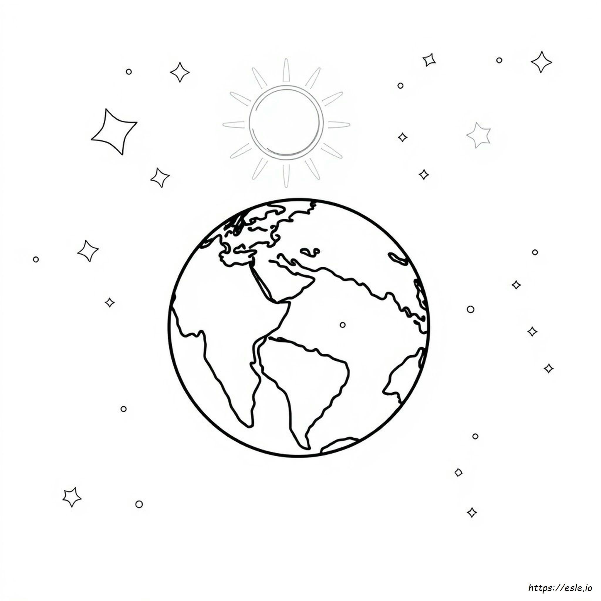 Clipart Earth Coloring