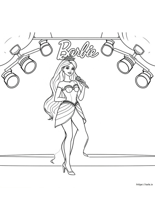 Barbie Putri Dan Popstar Halaman Mewarnai