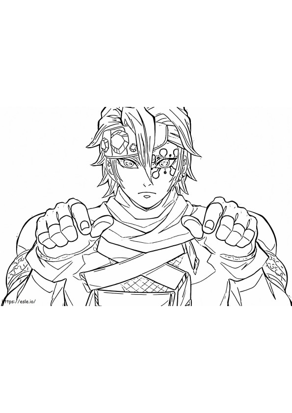 Amazing Right Uzui coloring page