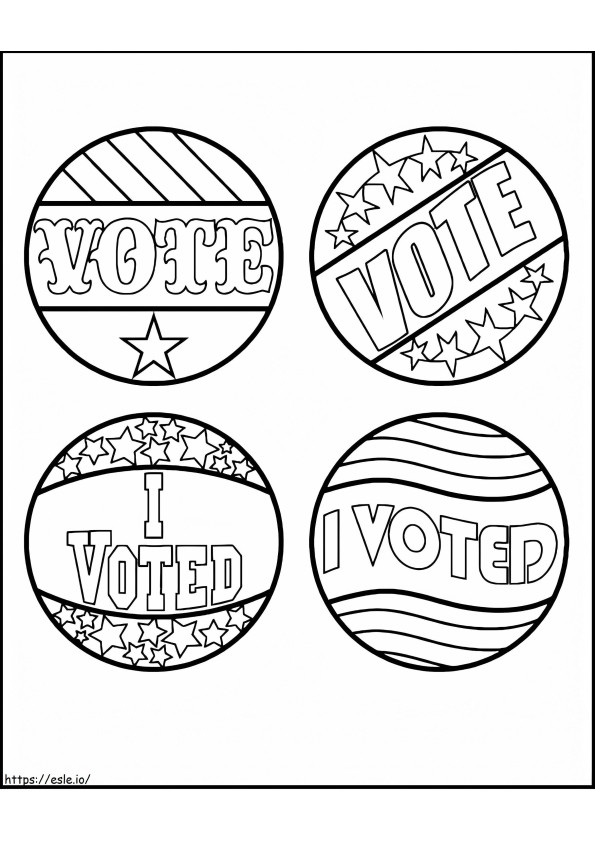Election Day Vote Badge coloring page