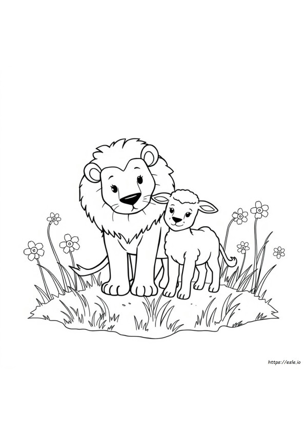 March Lion And Lamb Coloring Pages