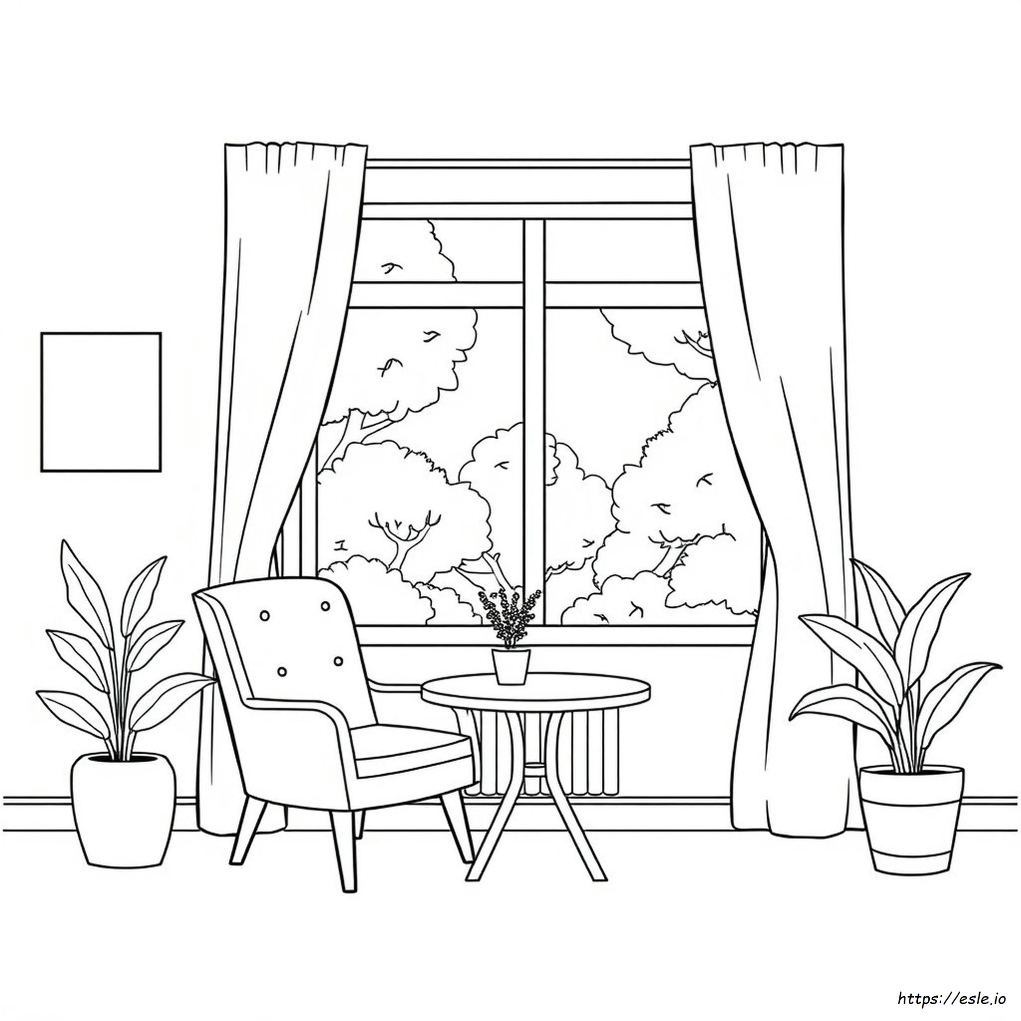 Living Room Coloring Page