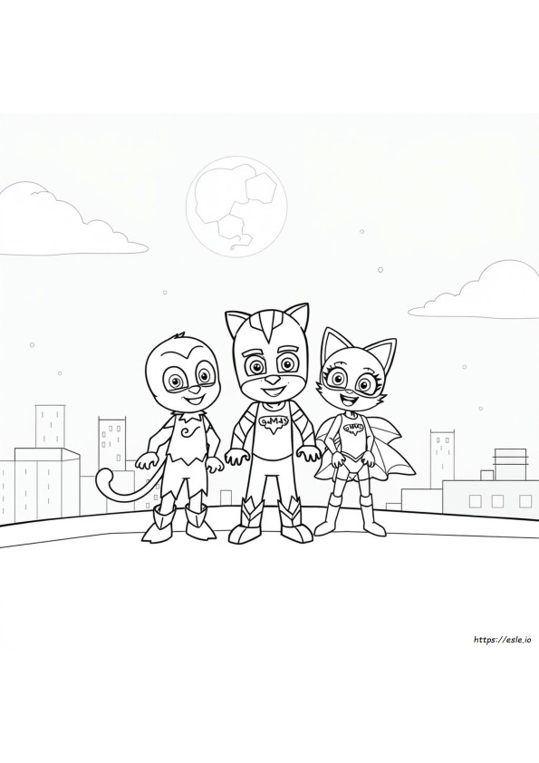Gambar Mewarnai Pj Masks Yang Dapat Dicetak Gratis