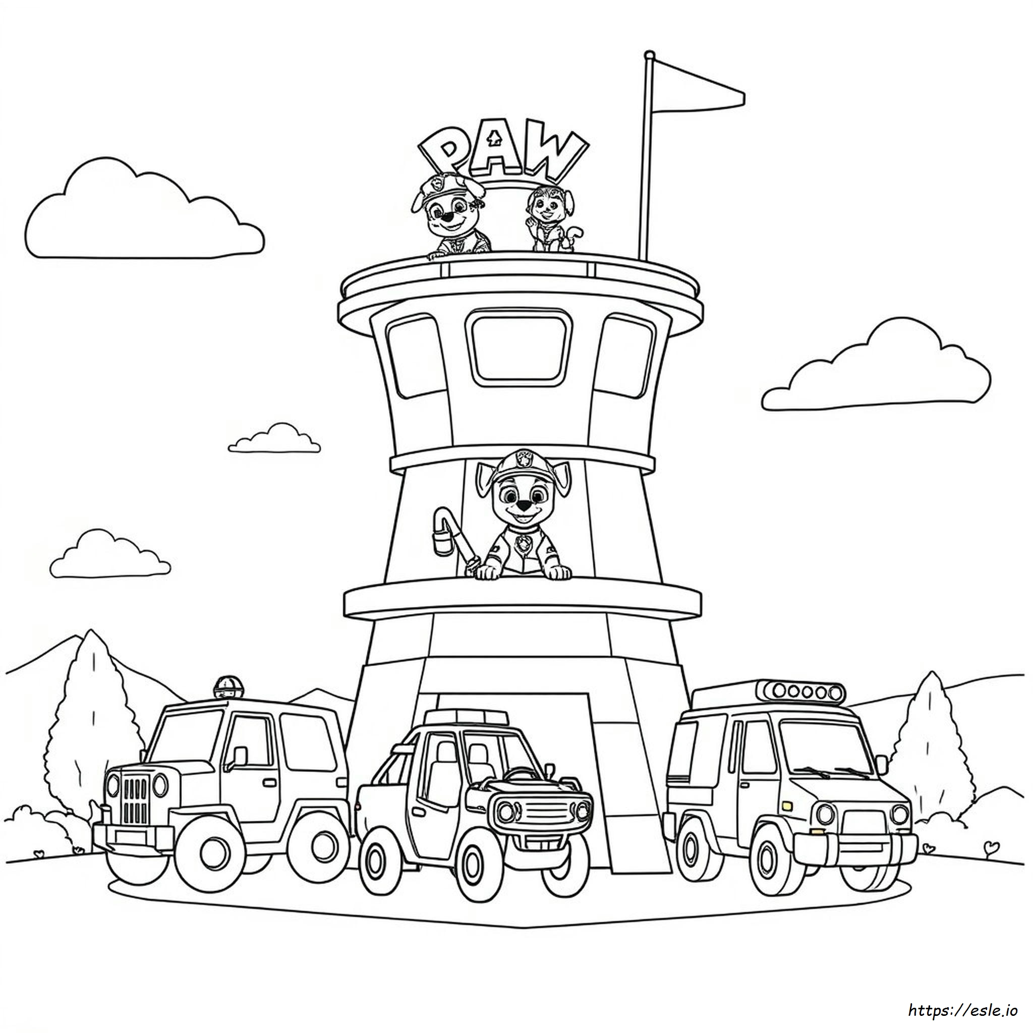 Paw Patrol Torre Di Controllo Da Colorare