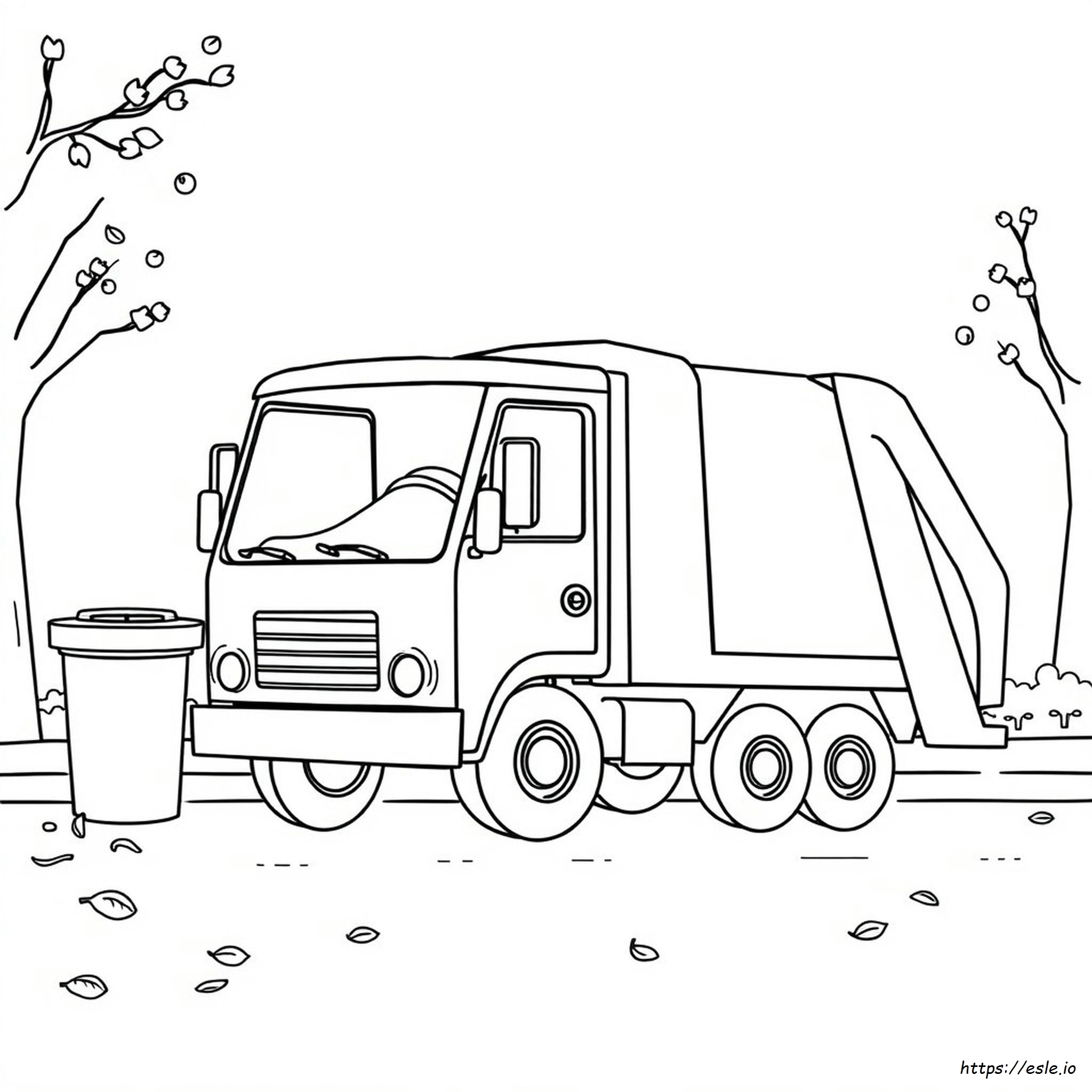 Camion Della Spazzatura Da Colorare Gratis