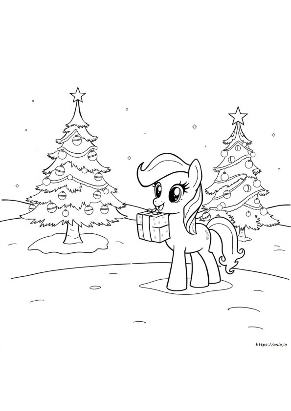 Gambar Mewarnai My Little Pony Natal Yang Dapat Dicetak