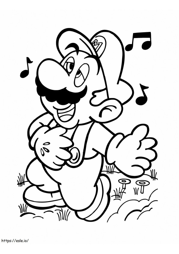 Mario Singing coloring page