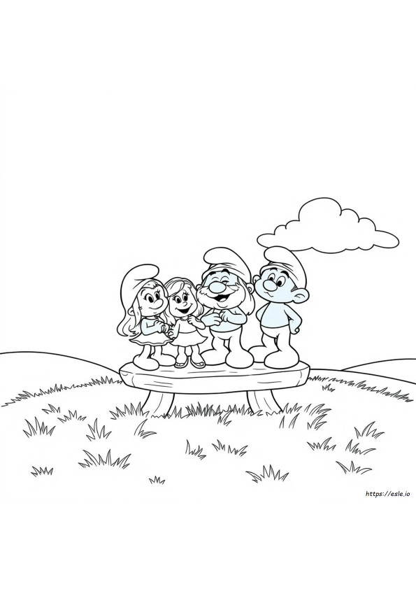 Family Smurfs Coloring Pages