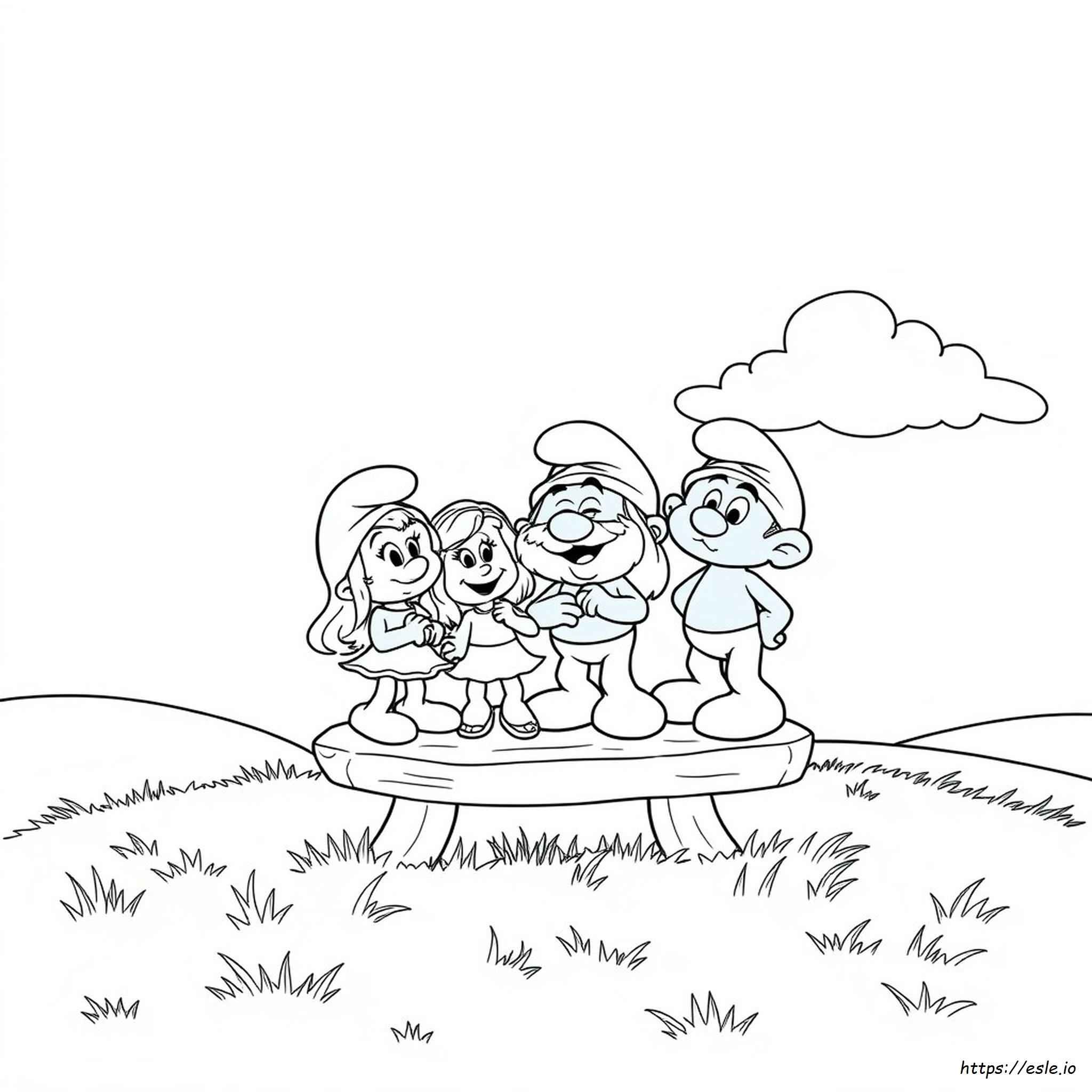 Puffi Famiglia Da Colorare