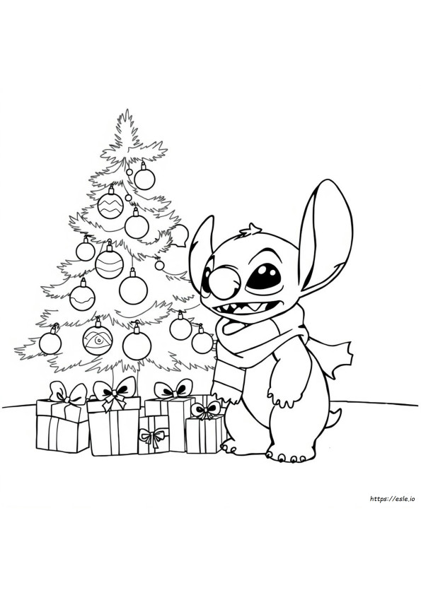 Gambar Mewarnai Stitch Natal