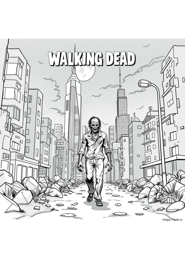 Gambar Mewarnai Walking Dead