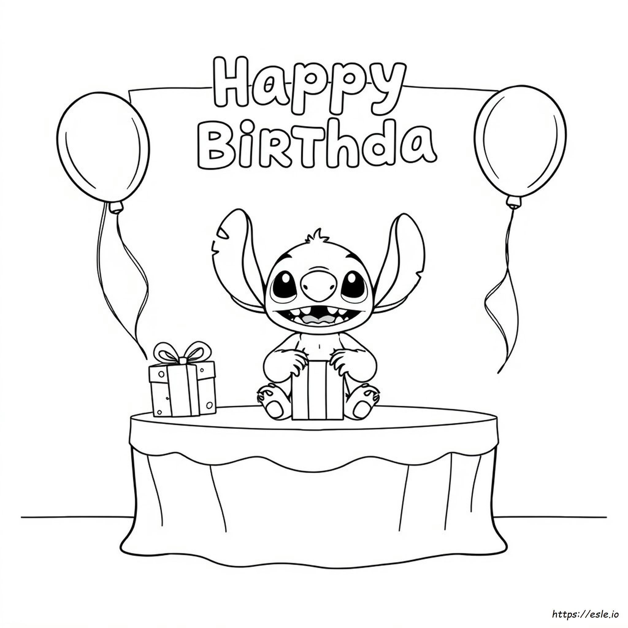 Stitch Di Compleanno Da Colorare